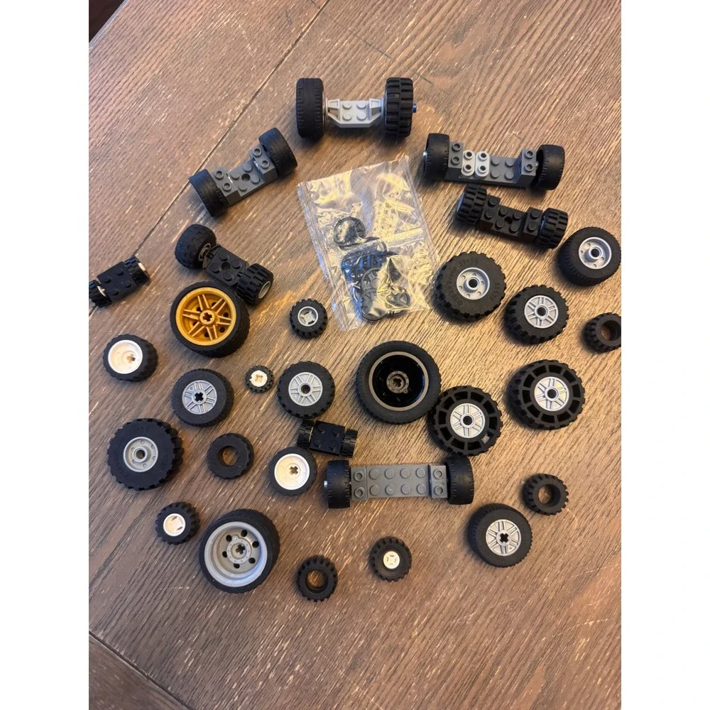 LEGO Wheels Tires Axles Vehicle Chassis Parts Mixed Bulk Lot